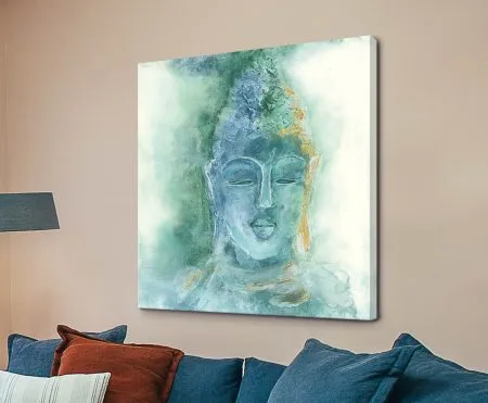 Gilded Buddha II with serene golden figure on a rich dark ground