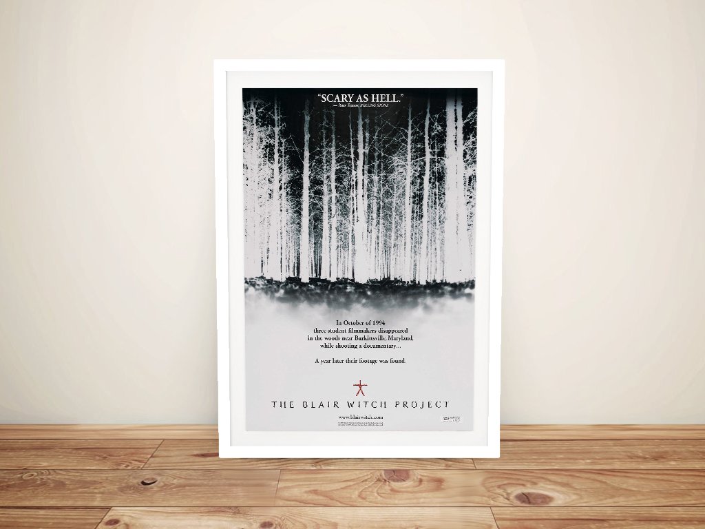 Framed The Blair Witch Project poster, a cult horror film
