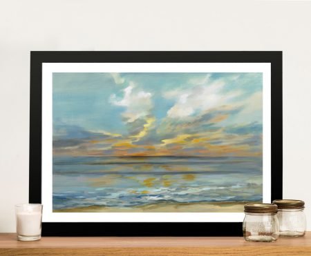 Rhythmic Sunset Waves framed coastal seascape with rolling waves under a warm setting sun