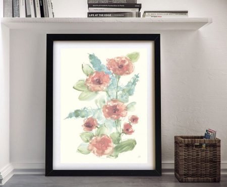 Framed camellia bouquet floral print by Chris Paschke