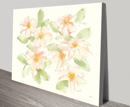 Creamy clematis blooms canvas print by Chris Paschke
