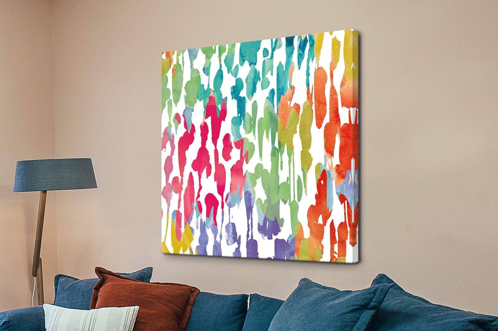 geometric piece | Splashes of Colour III - geometric canvas, contemporary and ready to hang