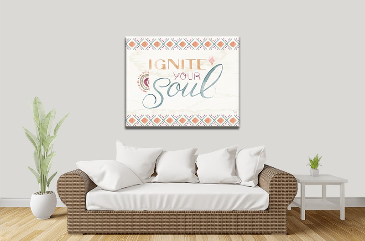 abstract composition | Boho Garden VII, Dina June - geometric canvas, striking and ready to hang