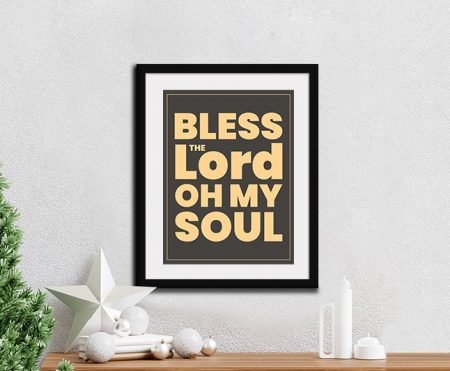 Bless the Lord Christian Art on canvas, a refined contemporary composition with rich detail