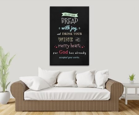Ecclesiastes 9-7 Bible Verse, a contemporary canvas — gallery canvas print with rich detail