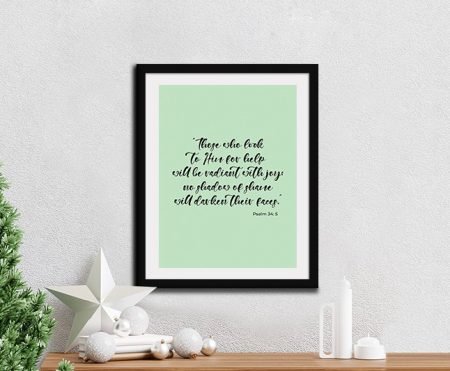 statement canvas print featuring Psalm 34:5 Bible Verse — refined contemporary canvas