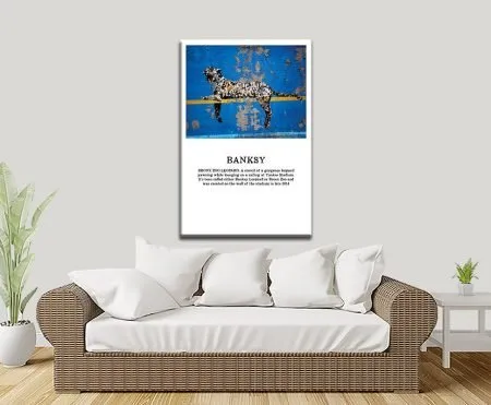 Banksy graffiti leopard escaped from a zoo sign stencil canvas print