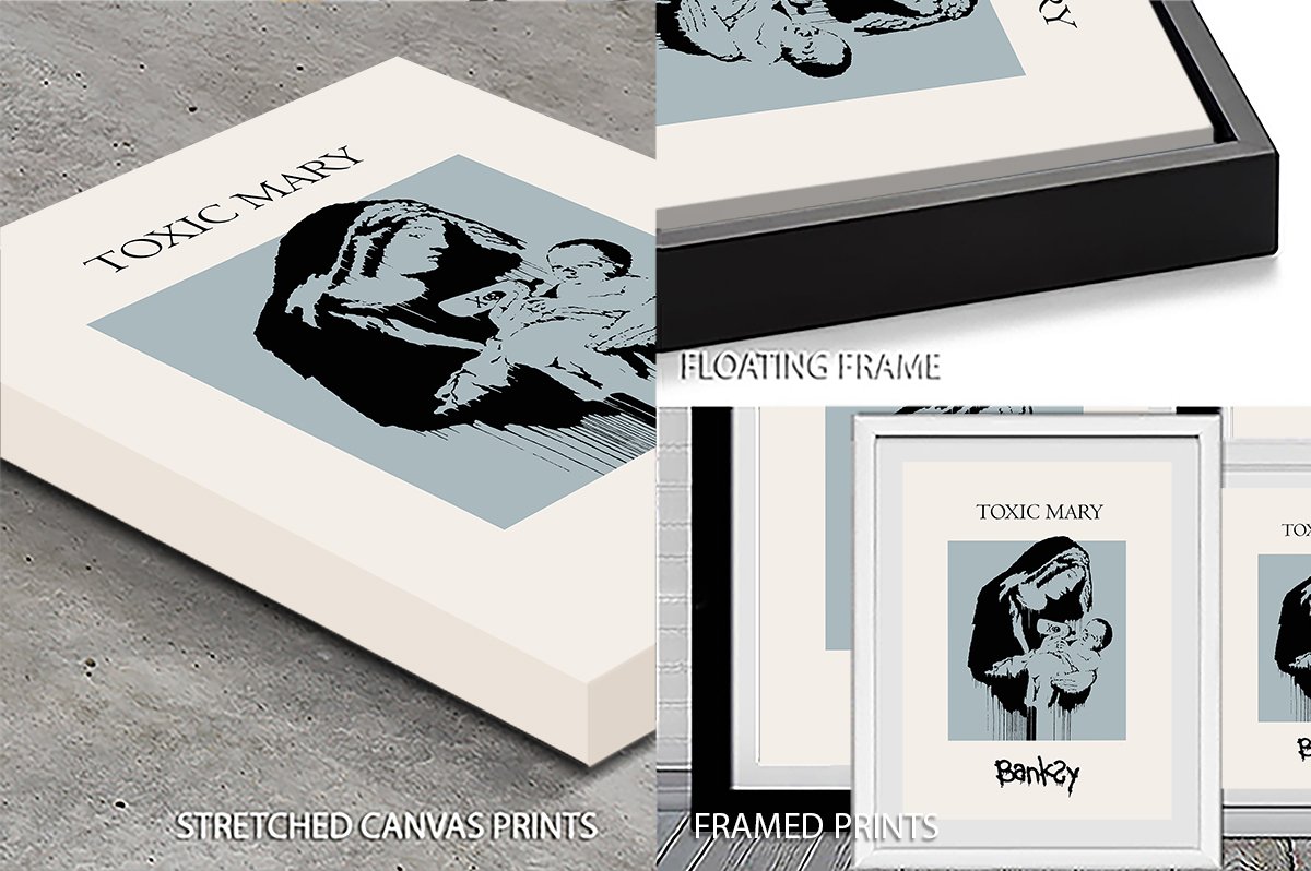Banksy Toxic Mary, Madonna and poison bottle, art print