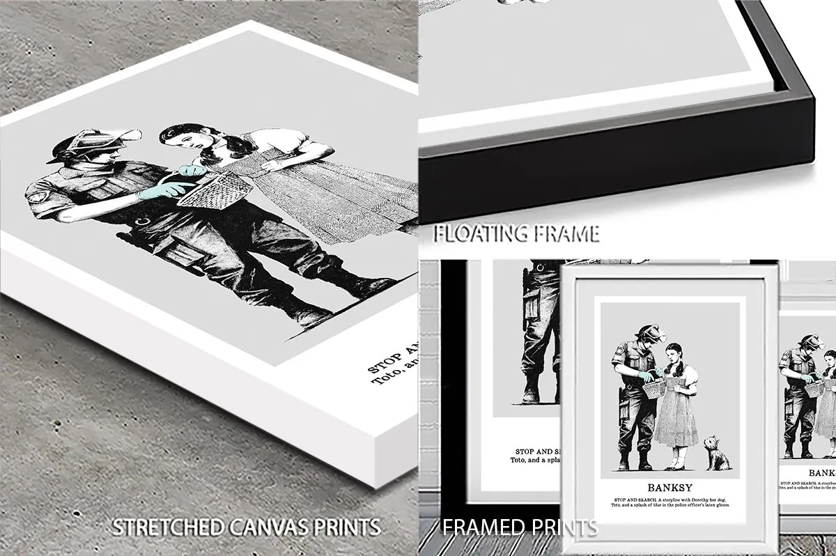 Banksy Stop and Search street art canvas print