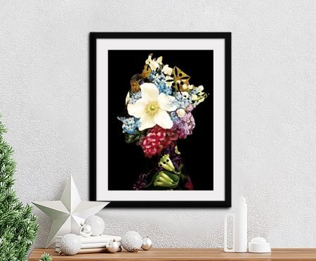 modern abstract | Queen Elizabeth Black Floral Silhouette Art — minimal abstract art, minimal and ready to hang