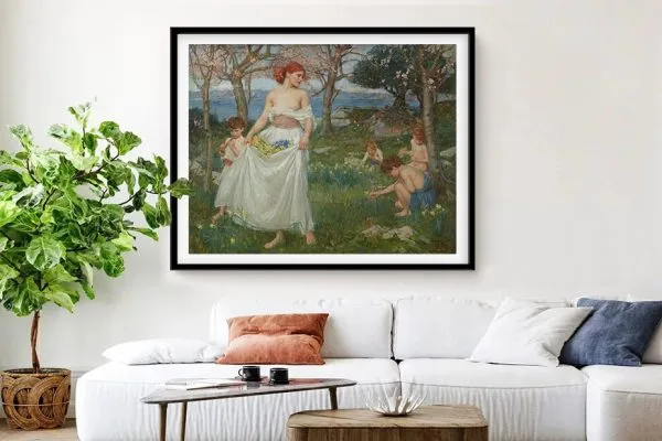 A Song of Springtime Waterhouse Framed Art