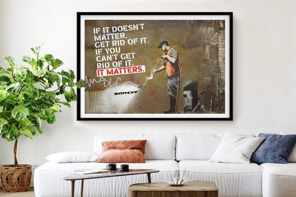 Expertly Framed Banksy Quote Print on Canvas