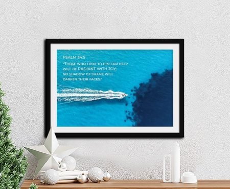 Psalm 34:5 verse in elegant decorative type