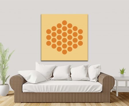 Canvas print of geometric art in warm yellow tones