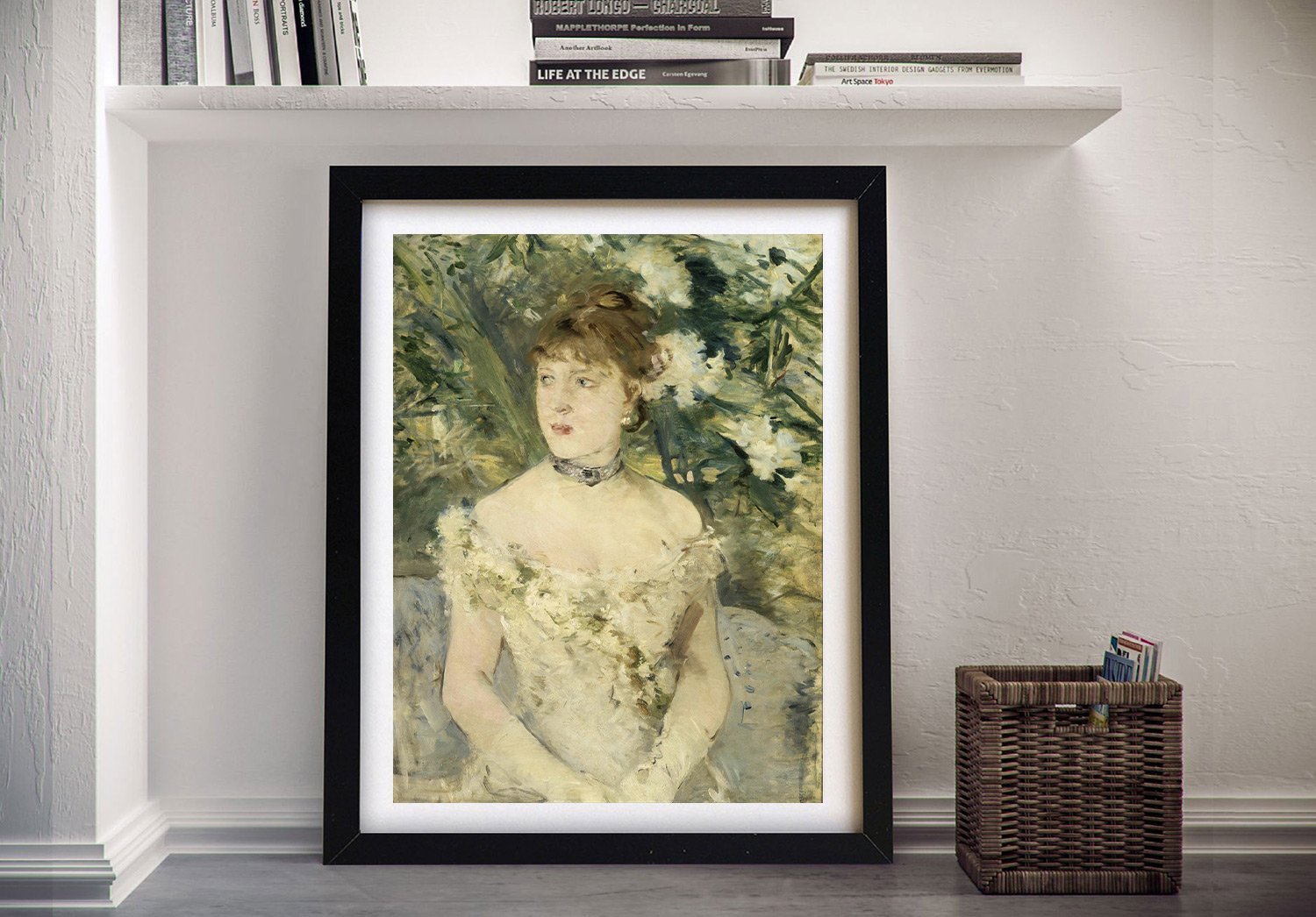 Framed Berthe Morisot portrait of a young woman dressed for a ball
