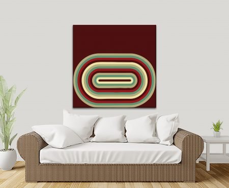 Canvas print of 70s brown lozenge geometric shapes