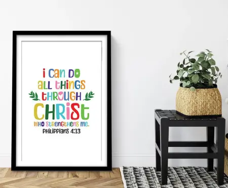 I Can Do All Things Through Christ, Philippians 4:13, framed scripture print