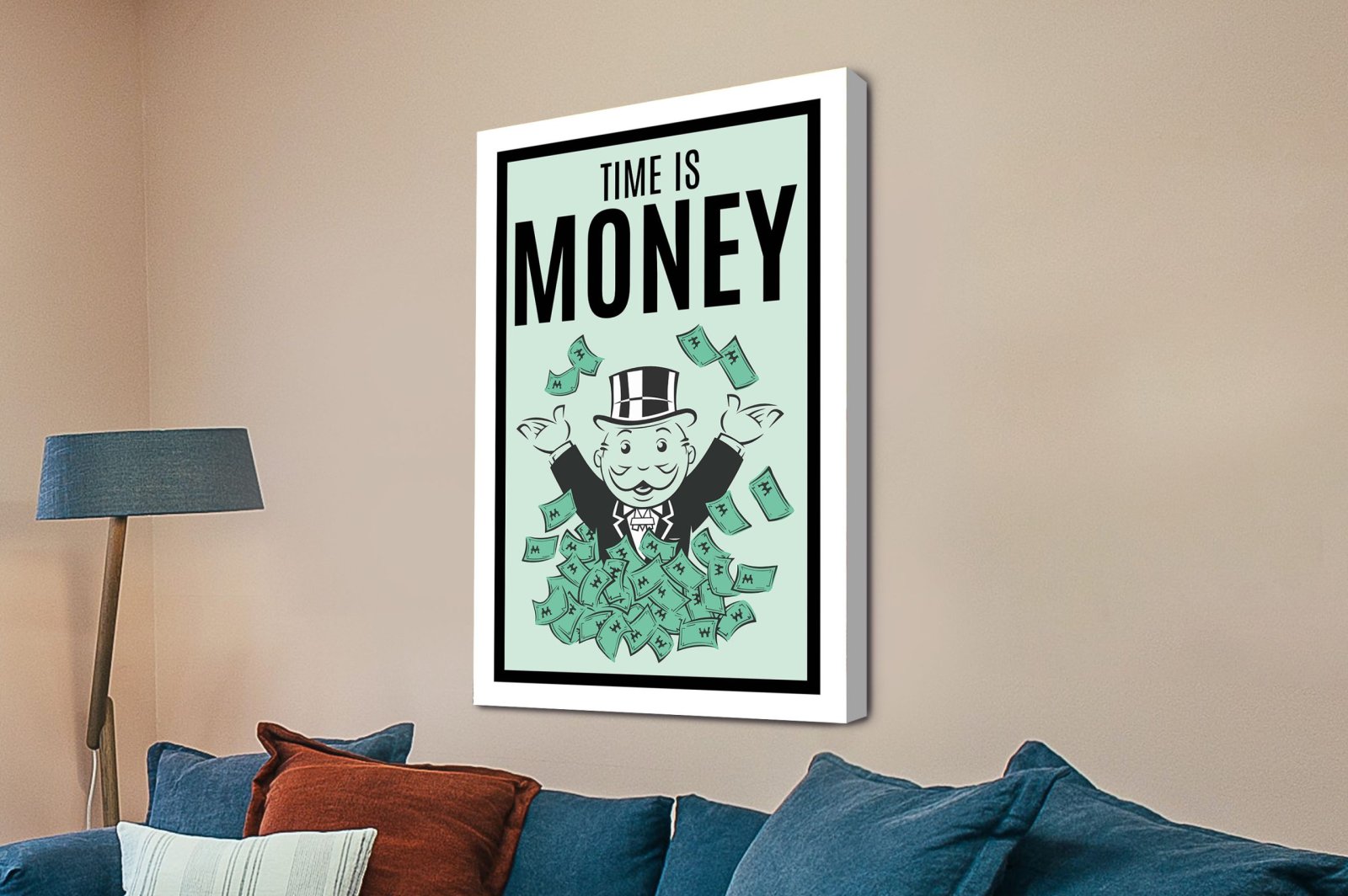Time is Money Monopoly Chance Card Art | Canvas Prints Perth