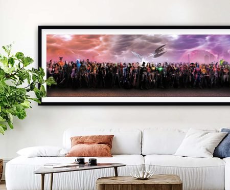 Framed montage of DC Comics superheroes