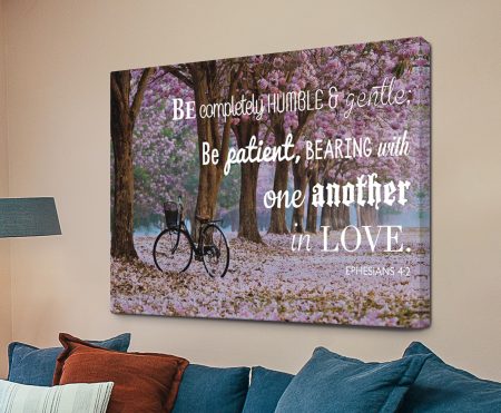 Canvas Bible verse wall art on being completely humble.