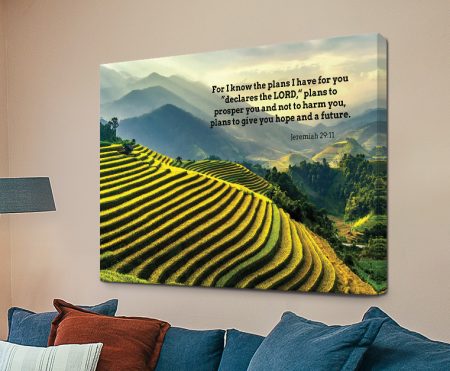 Jeremiah 29:11 Christian typography art on canvas