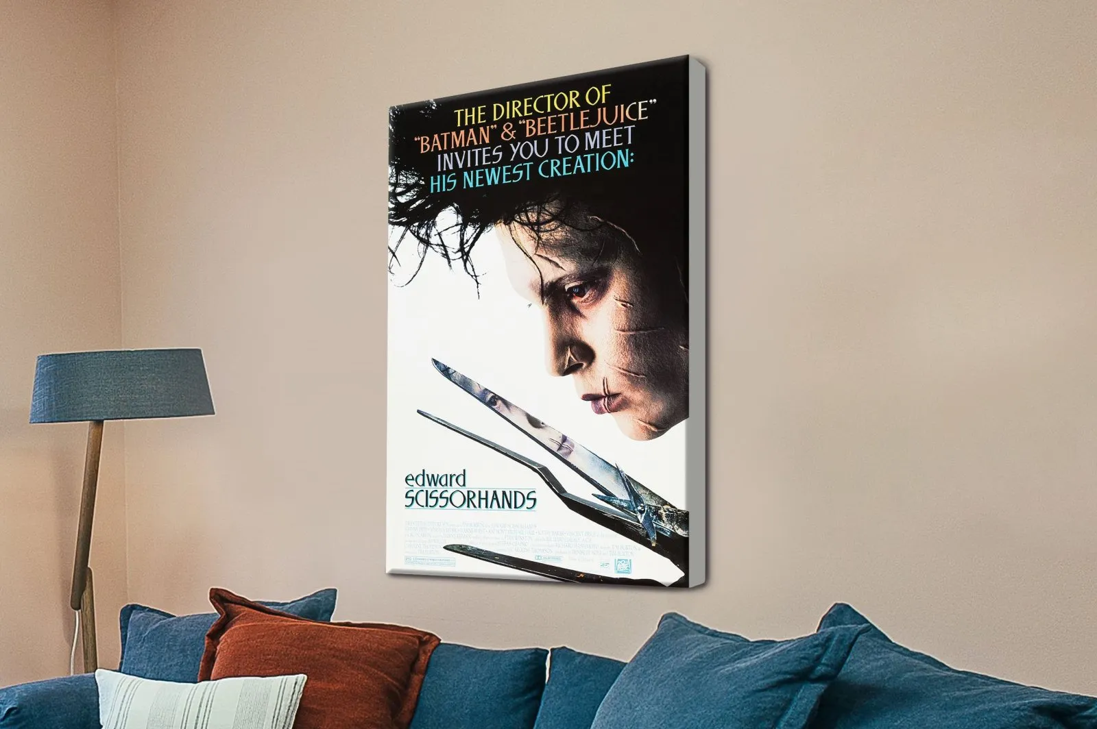 Edward Scissorhands Movie Poster on Canvas for Home Cinemas
