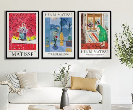 triptych design | Matisse Triptych Art Set 4, Matisse - statement multi-panel print, large-format and ready to hang