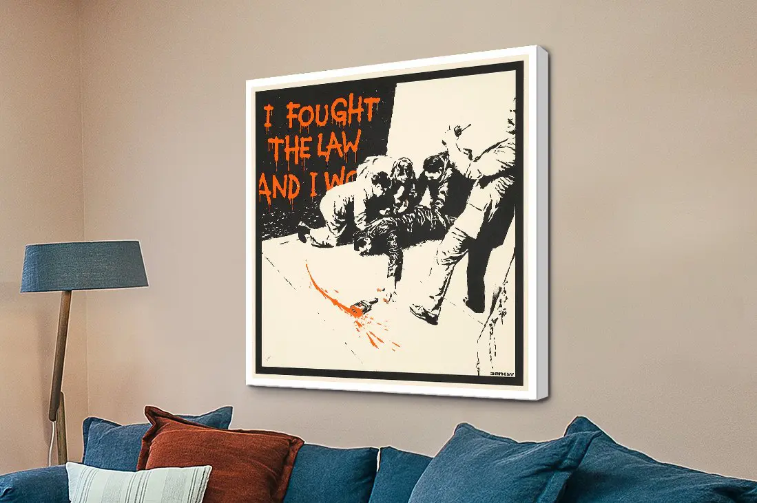 Banksy i fought the law wall art artwork for living rooms