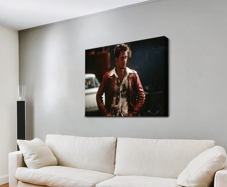 Fight Club poster featuring Brad Pitt on canvas