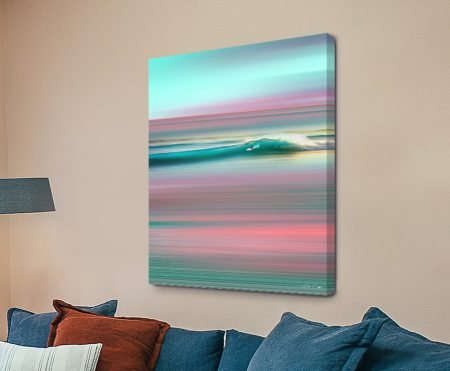 Neon-bright surf seascape in vivid saturated colour