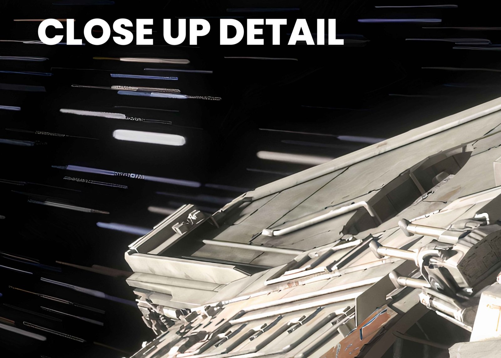 Star wars canvas print close-up detail of the Millennium Falcon hull plating and saucer edge