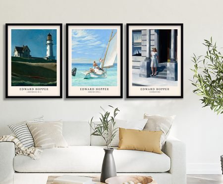 Edward Hopper triptych of Lighthouse Hill, Ground Swell and Summertime