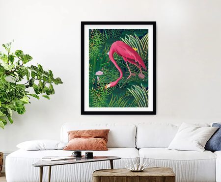 ocean wall art featuring Rousseau Inspired Flamingo — sun-soaked coastal canvas