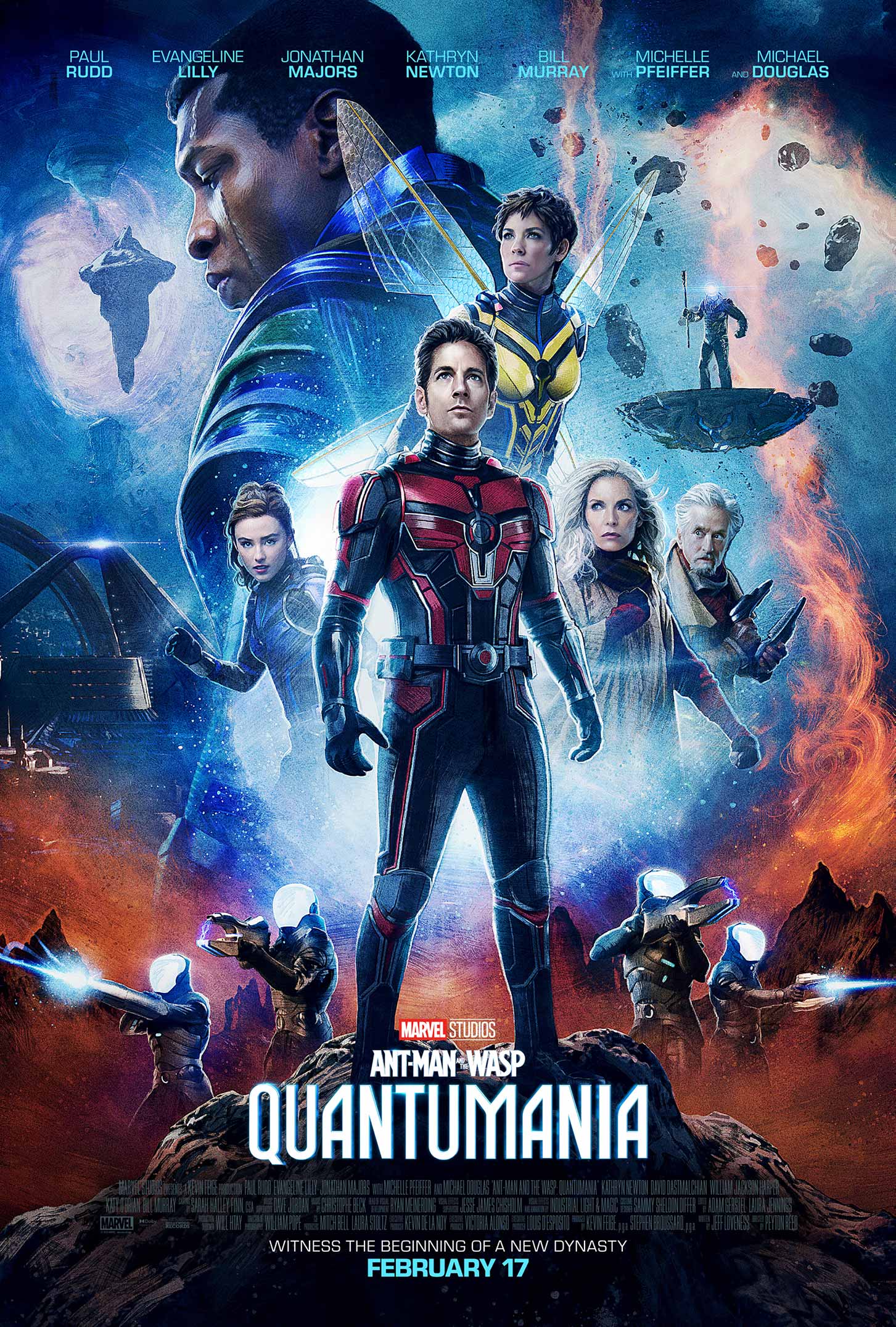 Ant-Man and the Wasp: Quantumania film poster set within the glowing Quantum Realm