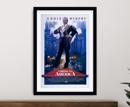 Close-up detail of the Coming to America movie poster artwork