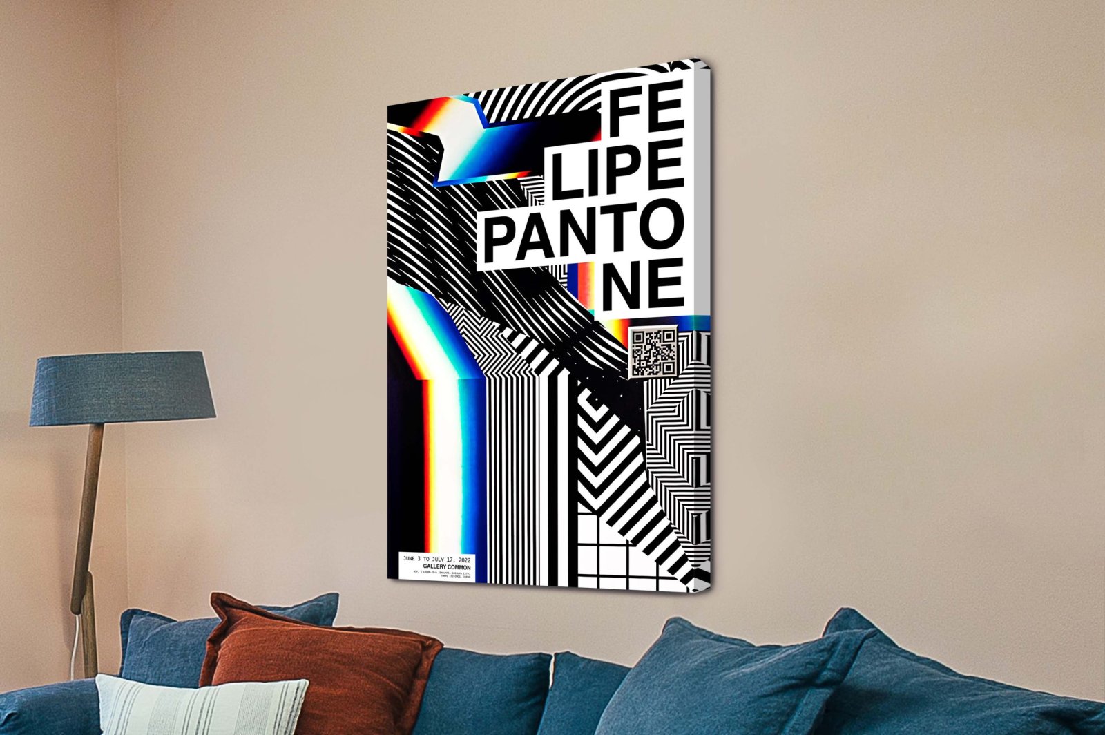 Felipe Pantone Op Art Expo Poster, a vintage-poster canvas - vintage cinema wall art with rich detail
