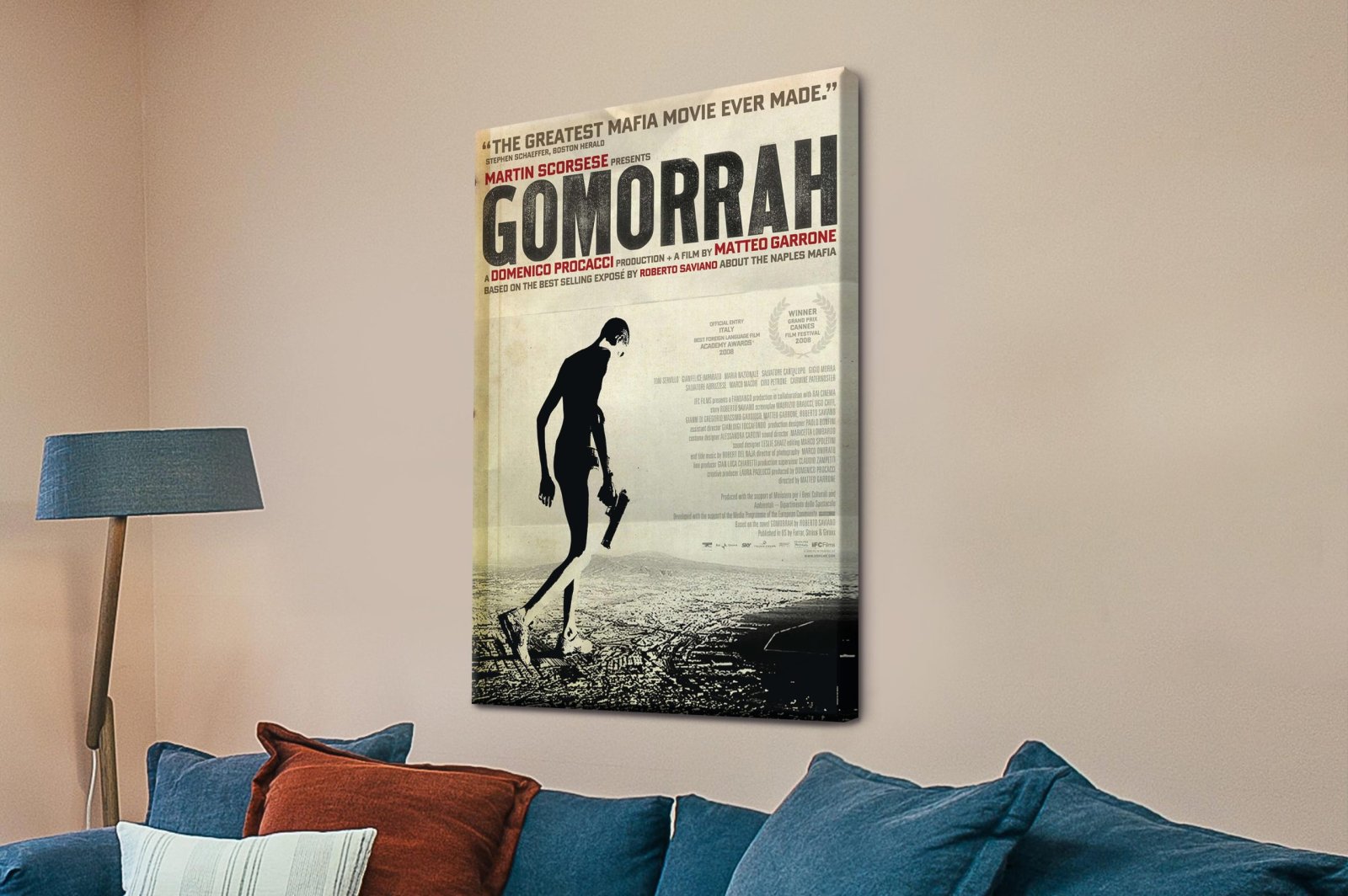 Gomorrah poster, bleak concrete-grey tones of a raw Neapolitan crime saga