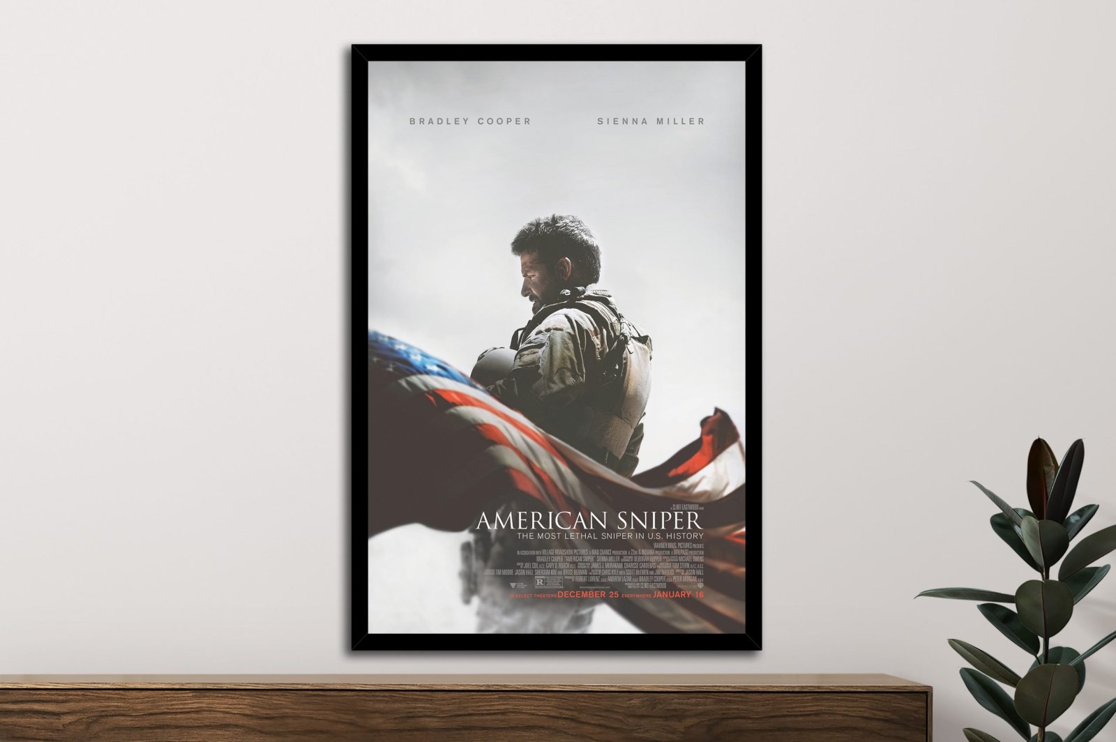 American Sniper canvas, sombre earthy palette of a gripping military drama