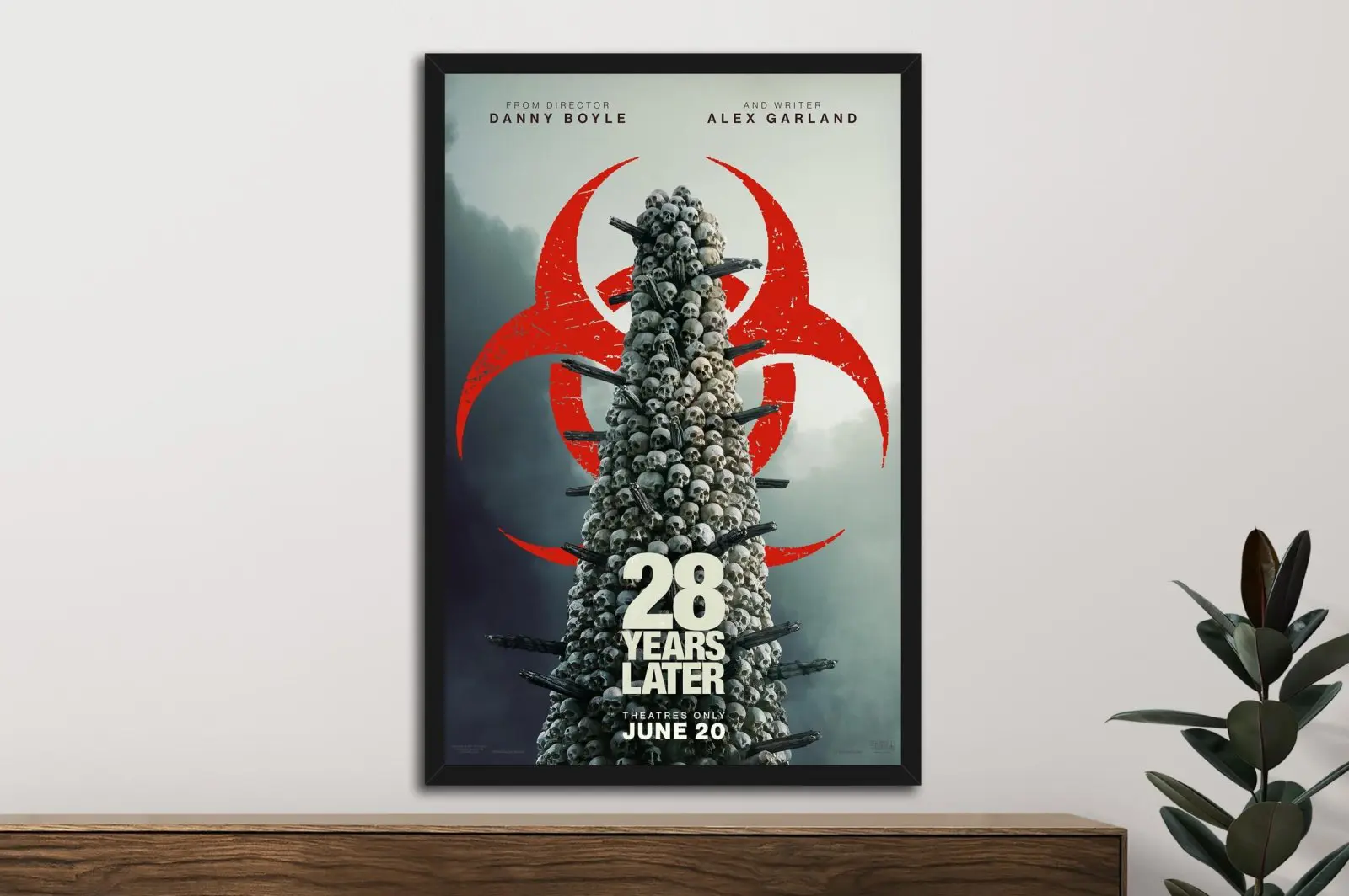 28 Years Later movie poster in cold muted colour, a tense dramatic horror wall print.