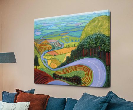 geometric canvas featuring Garrowby Hill by David Hockney - contemporary contemporary abstract canvas