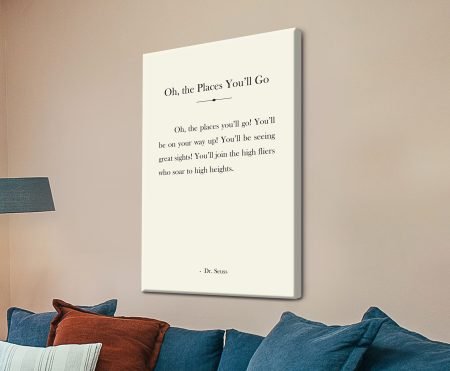 Oh the Places You'll Go Dr Seuss Book Page Art
