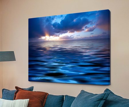 Dreamy Seas seascape in calming blues and gentle horizon light