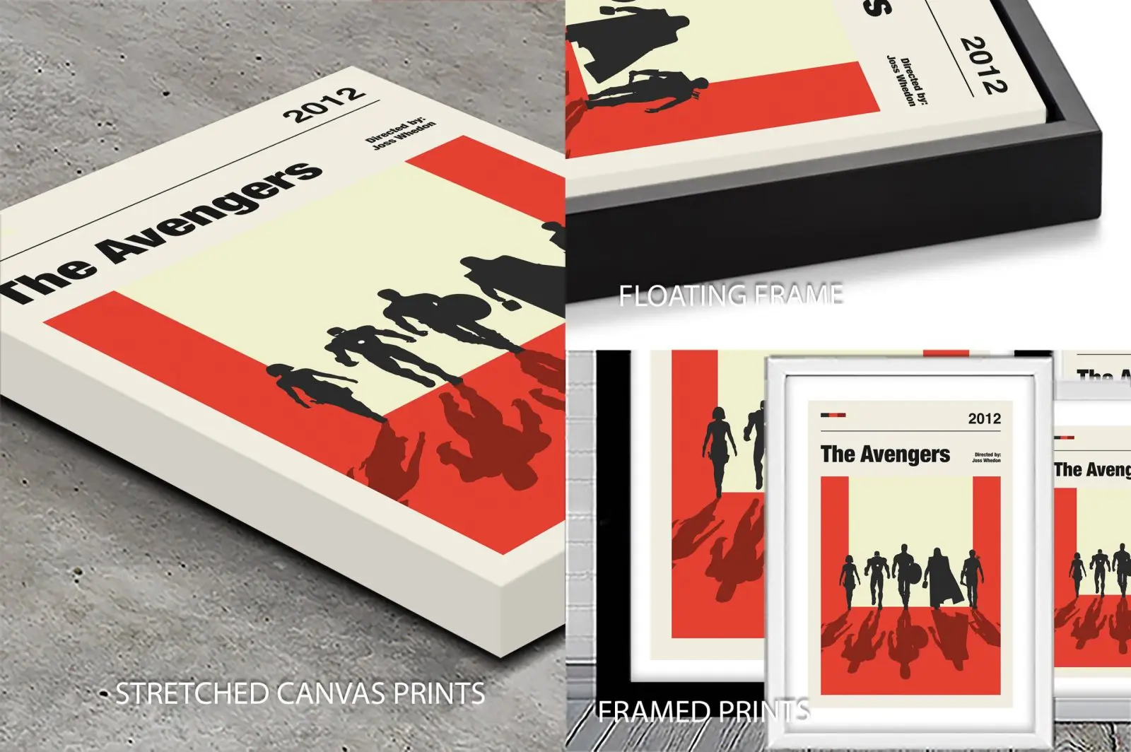 The avengers minimalist movie poster quality scaled, captured on canvas art with modern vector illustration, graphic design and