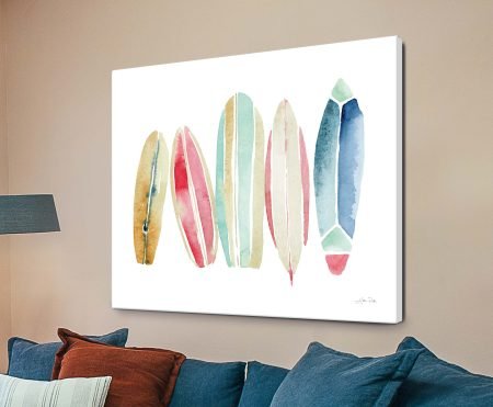 Surfboards in a Row (Katrina Pete) - abstract canvas print, a striking contemporary abstract print on canvas