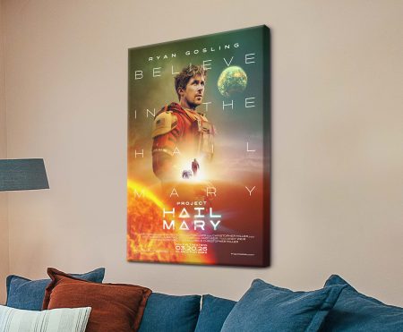 retro film poster canvas featuring Project Hail Mary Movie Poster - vintage vintage-poster canvas