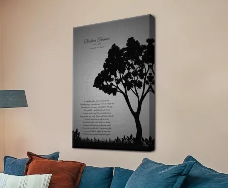 Canvas print of an In Loving Memory memorial design for a Perth room