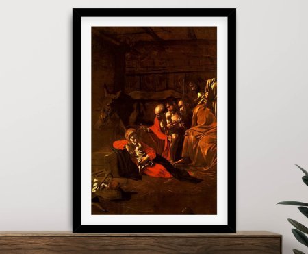 Canvas print of Adoration of the Shepherds by Caravaggio