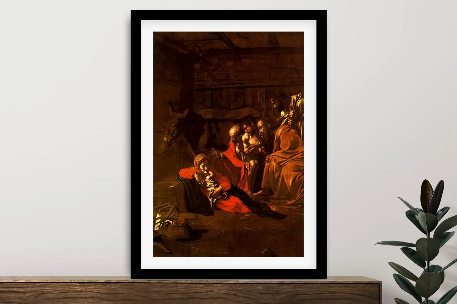 Canvas print of Adoration of the Shepherds by Caravaggio
