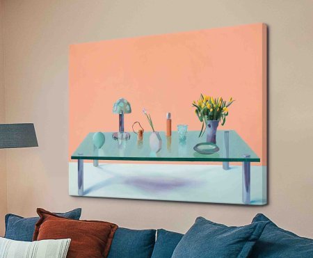 Canvas print of Still Life on a Glass Table by David Hockney