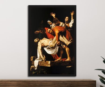 Framed wall art of The Entombment of Christ by Caravaggio